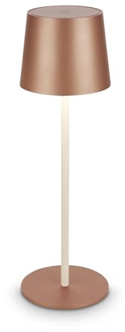 BRILONER - Lampada da tavolo LED senza fili IP44 con touch, dimmerabile, batteria ricaricabile, scrivania senza fili, comodino ricaricabile, 11x34,5 cm, caffè