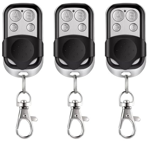 Fernbedienung Garagentor, 3 Stück 433 MHz Universal Fernbedienung Klonen, Garagentoröffner Kompatibel mit Marantec, Handsender 433 MHz, für Schalter Licht, Garagentor Autos, Rollladenschalter