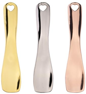 TIKODIDA Cuchara para Crema Facial Metálica 3 Piezas (oro, Plata, Rosa) Espátula de Maquillaje para Mascarilla, Herramienta para Cuidado Piel y Masaje Ocular, Adecuado para Uso