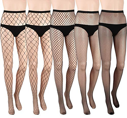 5 Pairs Fishnet Tights Womens Cross Mesh Stockings Fishnet Tights Fishnet Pantyhose