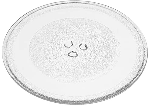 vhbw Mikrovågsugnstallrik kompatibel med Siemens HF15G564, HF15M264, HF15M564 mikrovågsugn – roterande tallrik med Y-fäste, 25,5 cm, glas, transparent