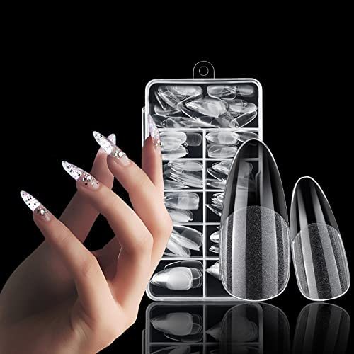 Jaimela 240 Pièces Faux Ongles, Faux Ongles Capsules French Acrylique Tips, 12 Tailles Différentes avec Boîte, pour Nail Art Long Artificiel Ongles pour Fille et Femme