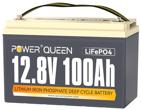 Power Queen 3 Pack 12,8V 100Ah LiFePO4 Akku Eingebaute 100A BMS, Lithium-Batterie LiFePO4 100Ah 2560Wh 4000+ Zyklen Reihe/Parallel für Solaranlage Home System Wohnmobil Autarkes Leben Trollihng-Motor