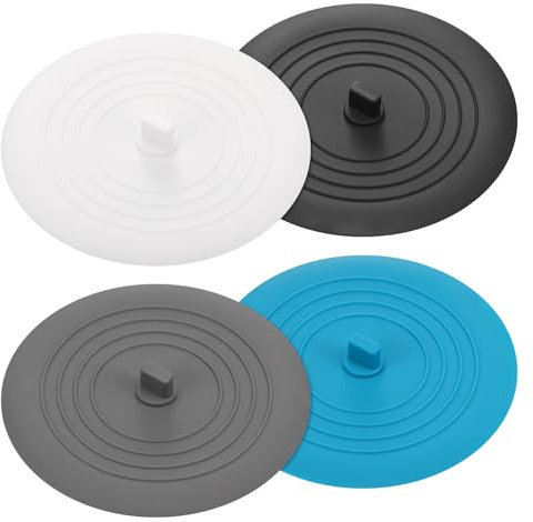 Kssvzz 4er Silikon Abflussstöpsel für Dusche Badewanne Abflussstopfen Waschbecken Spülbecken Badewannenstöpsel, Universal Stöpsel mit Saugnapf