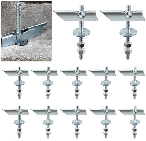 Fomiata 12 tasselli ribaltabili M8 x 100 mm, tasselli in cartongesso, ancoraggi ribaltabili per il fissaggio in acciaio al carbonio, per appendere oggetti pesanti, per il montaggio su soffitti o