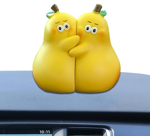gifyym Auto Innenausstattung Puppe niedlich, niedliche Auto Dashboard Spielzeugfigur,Birnenförmige Cartoon -Harzpuppe 2X - Innen Dashboard -Zubehör Home Table Dekoration für Männer Männer