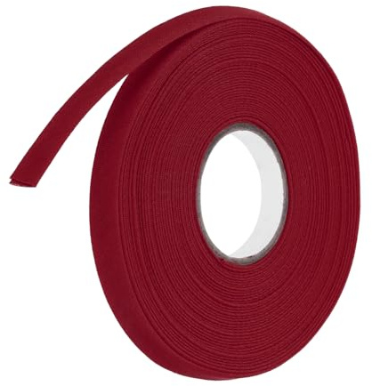 QUARKZMAN 2/5 Pulgada Cinta Sesgada Doble Plegada Poliéster Cinta Sesgada Continua A Granel Para Coser, Costurar, Acuchetar, Dobladillos, Encuadernación, Manualidades (Rojo Vino 10 Yardas)