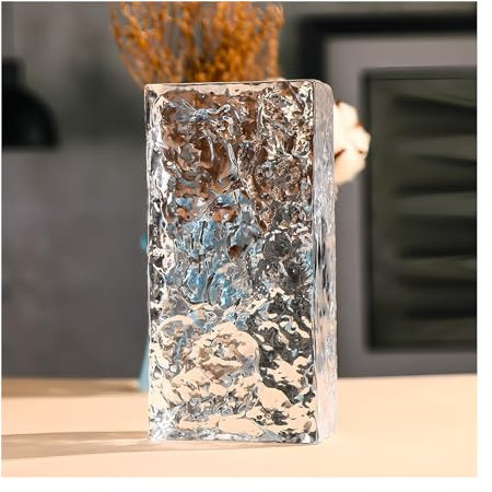 ZNQNDSR Bloques De Vidrio De Alta Transparencia con Textura De Cristal De Hielo para Paredes De Dormitorio Y Sala De Estar.(10PCS)