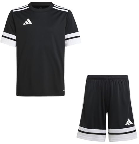 Addias Trikotsatz Kinder schwarz weiß Squadra 25 Gr/128 - Sportbekleidung Set