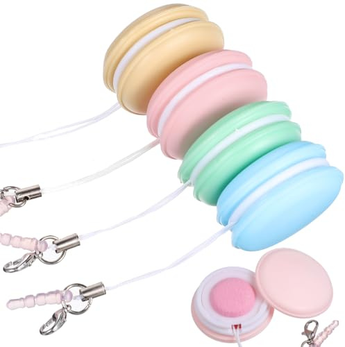 OSALADI 4pcs Macaron Phone Screen Cleaners with Lanyard Keychain Reusable Microfiber Cloth and Brush for Dust Fingerprints Oil Removal Smartphones Tablets Laptops Cameras Random Color