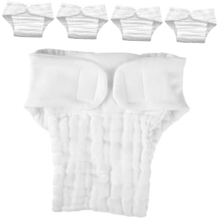 Toyvian 5pcs Cotton Gauze Cloth Diaper Inserts White Size L for Baby Daily Wear and Traveling Soft Washable Absorbent Nappy Liners with Maintains Shape Versatile Use
