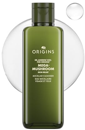 Origins Mega-Mushroom Micellar Cleanser | For Sensitive Skin | With Reishi Mushroom, 6.7 Fl Oz