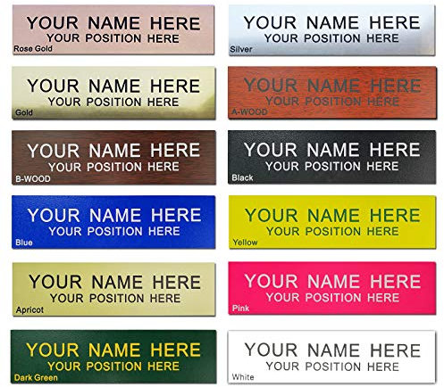 Personalized Office Name Plate | Customize Wall/Door Sign | Name Plate Choose Color (2x 8) 200 x 50 mm
