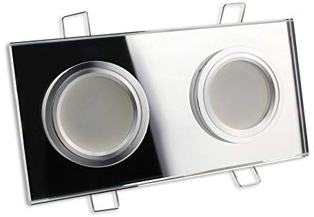 Downlight LED claro 2 - fold 7 vatios blanco frío 12V - MR16 lámpara empotrada vidrio plano cuadrado - empotrada - techos de spot - focos empotrados focos de techo lámpara de techo