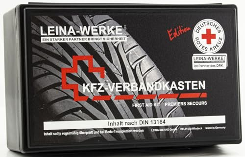 LEINAWERKE 82363 KFZ-Verbandkäste Fotodruck schwarz - weiß/rot, 10Stk.
