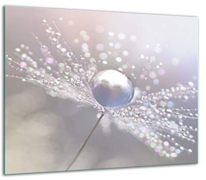 TMK - Plaque de protection universelle pour plaque de cuisson 60 x 52 cm 1 piece Pour plaques de cuisson Protection contre les éclaboussures Planche a découper en verre trempé Décoration Fleur