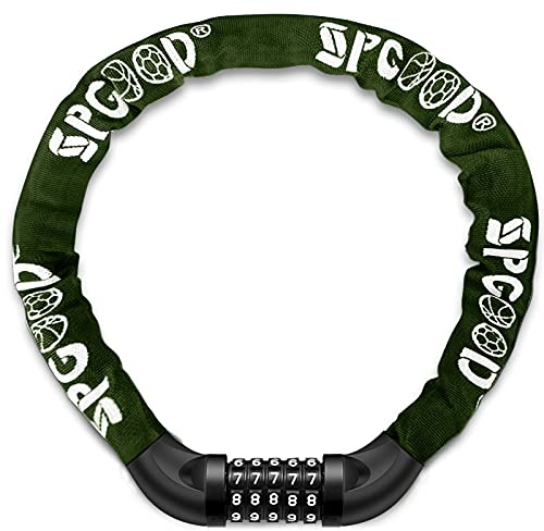 SPGOOD Candado de Bicicleta Antirrobo (14 colores) antirrobo de combinación de 5 dígitos Candado,utilizado para bicicletas, motocicletas, puertas(Verde oliva claro)