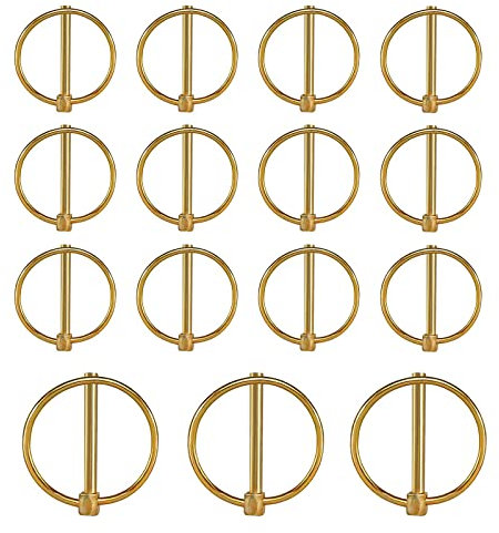 15 Pièce Goupilles clips,Goupille Agricole,Goupille de sécurité,Goupille d'attache rapide,Goupilles robustes,Goupille de lynch avec anneau,pour tracteurs, véhicules agricoles, tondeuses à gazon