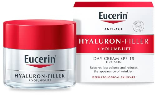 Eucerin Hyaluron Filler + Volume-Lift Anti-Aging Tagescreme, hydratisiert trockene Haut mit LSF 15, 50 ml