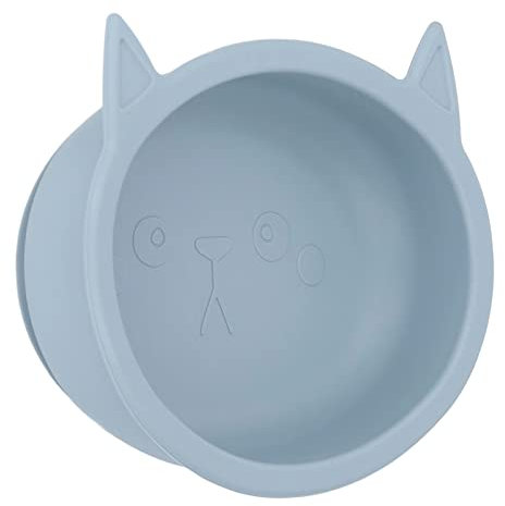 Babyschale in Cartoon-Katzenform, 5 Farben, mit Saugnapf für Kinder, Kleinkind, Weiches Silikon, Süße Futternapf für Esszimmer (Blau) Ergänzende Fütterungswerkzeuge