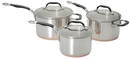 ProWare Set di 3 pentole con base in rame (pentole da 16 cm, 18 cm e 20 cm)