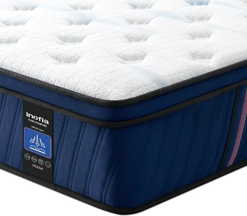 Inofia Matratze 140x200 cm Ocean-Taschenfederkernmatratze H2/H3, Hohe 30 cm mit 7-Zonen-Einzeltaschenfedern Memory Foam und 3D-Luftungstechnologie für erholsamen Schlaf, 100 Nächte Probeschlafen