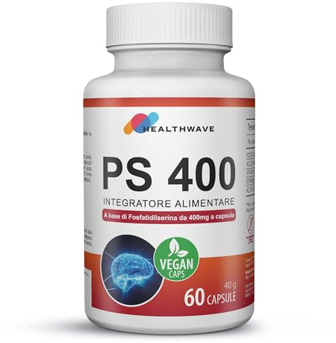 Fosfatidilserina 400 mg – Supporto Cortisolo, Memoria e Concentrazione – Anti Stress Mentale e Burnout – Con Vitamine B6, B1 e Acido Folico – 60 Capsule Vegane