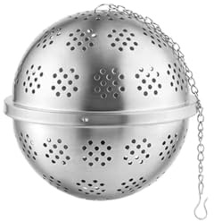 ZAAWUUT Stainless Steel Tea Ball Strainer Spice Infuser,Mini Spice Ball Soup Seasonings Separation Basket with Hanging Hook for Brewing Tea Spice Seasoning (2.5 Inch)
