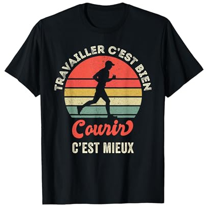 Humour Running Drole Humoristique Course a Pied Homme Tee T-Shirt, Homme, Noir, L