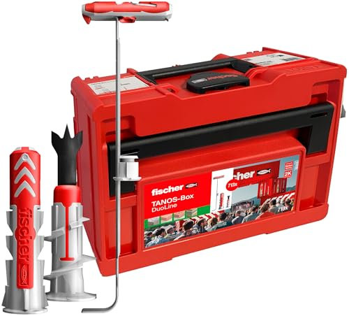 fischer Tanos-Box DuoLine Kit de 713 chevilles de 6 à 10 mm de diamètre, 30 à 80 mm de longueur, DuoPower, DuoTec et DuoBlade pour plus de fonction, de performance et de sécurité, pour les