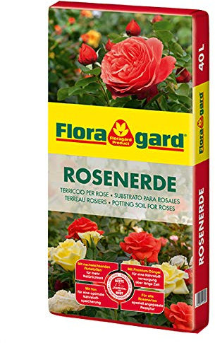 Floragard Rose Soil, 40 Litres, Peat-Reduced Special Soil with Clay for Roses in the Garden and in Tubs