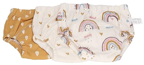 KENANLAN Baby Pee -träningsbyxor, 6 Lager, Bomull, Andningsbar och återanvändbar Blöja, Elastiskt Midjeband, för Underkläder för Kissa Träning, med Utmärkt Absorptionsförmåga (Regnbågsmönster)