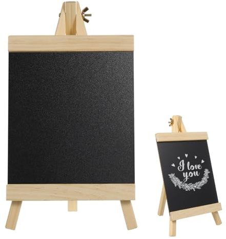 Housoutil Tableau noir décoratif pour première table - Chevalet de table - Tableau noir - Tableau noir - Tableau noir - Tableau noir A4 - Bois A4