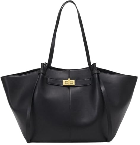 JIABAOZ Grande Borsa A Mano Da Donna in Pelle Sintetica PU, Shopper, Tote Bag, Impermeabile, Con Chiusura Lampo, Per Lavoro, Viaggi, Shopping, Scuola (nero)