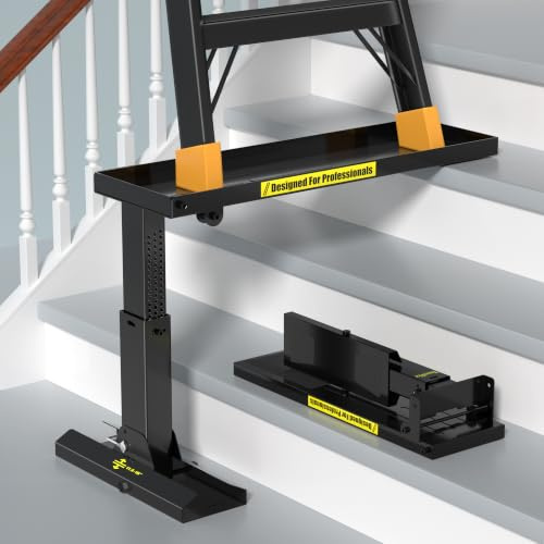 Nelyrho Heavy-Duty Foldable Ladder Extender Pro, High-Strength Steel, Non-Slip Stair Ladder Extension, 11.4–18 Adjustable Height, Fits 25 Ladder Feet Spacing