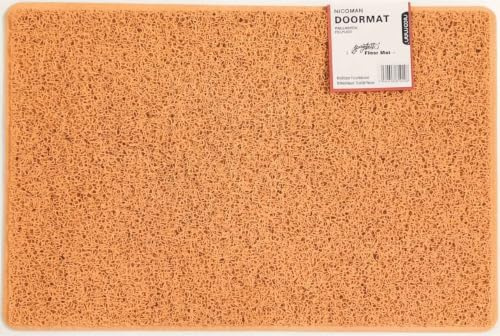 Nicoman Large Outdoor Entrance Jet-Washable PVC Coil Rubber Back Doormat(60x90cm,Beige)