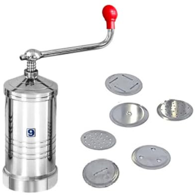 Machine à pâtes en acier inoxydable/Sev Maker/Murukulu en acier inoxydable avec 6 Jali différents, couleur argent