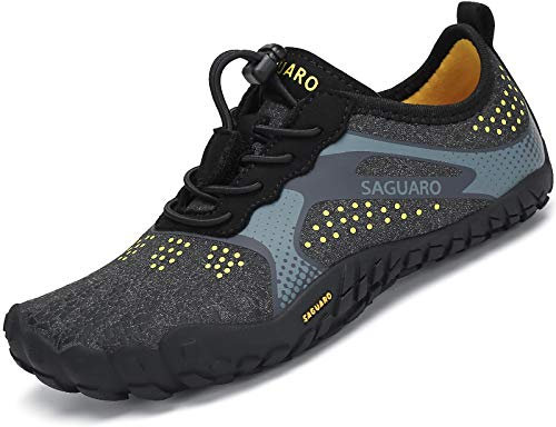 SAGUARO Jungen Barfußschuhe Kinder Wasserschuhe Mädchen Aqua Badeschuhe Non-Slip für Meer Schwimm Surf Strand Baby Schwarz Gr.36