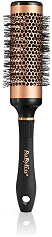 BaByliss Copper Round Hair Brush, Large Thermal 44m Barrel, Round Brush for Blow Drying, Black