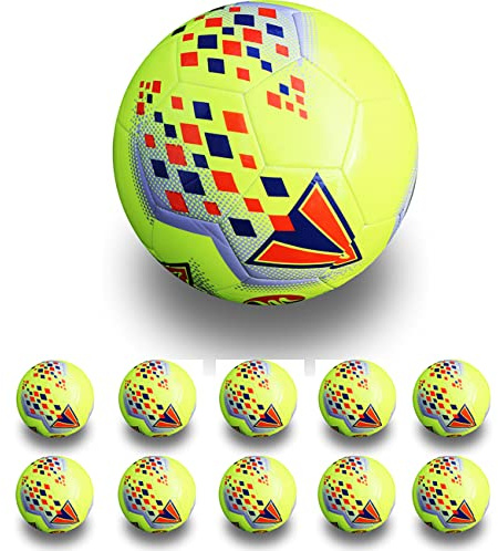 PROSTYLE SPORTS Footballs | Size 5 | Classic Football |Training & Match Footballs (Yellow) (Yellow (10 Training Balls), 5)