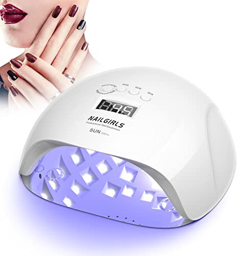 Lampade UV Per Unghie,NAILGIRLS 150W Portatile Lampada per Unghie Asciuga Smalto Fornetto Unghie per Manicure Pedicure,Sensore Di Avvio Automatico Lampada Unghie LED UV,4 Modalità Timer,Display LCD