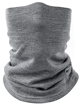 Villand Halswärmer aus 100% Merinowolle für Damen und Herren, doppellagiger, nahtloser Halswärmer für den Wintersport mit Geschenkbox (Grau)