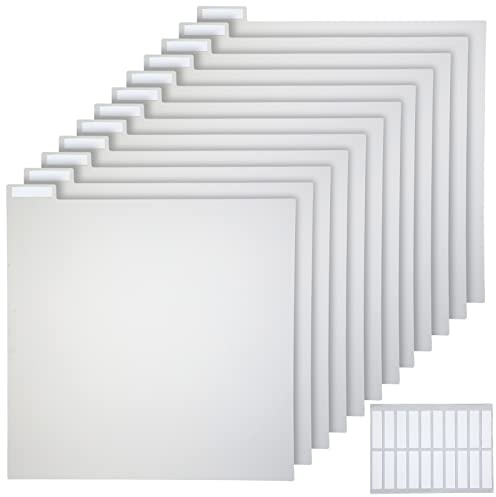 30 x 30 cm klippbok flikavdelare klippbok pappersförvaring avdelare sida med etiketter för förvaringsbox kort filhållare (12 stycken)