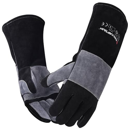 ARCCAPTAIN Welding Gloves 932℉ Heat/Fire Resistant 16 inches Gloves for Stick, Mig, Forge, BBQ, Grill, Fireplace, Baking, Stove Working Protection