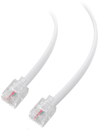 Cable Matters 2-Pack ADSL Cable 5m (RJ11 to RJ11 Cable) for Telephone, Internet DSL, ADSL, Modem in White - 5m