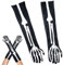 QYEHF Halloween Handschuhe,Halloween Skelett Handschuhe,Langarm Skelett Handschuhe,Schädel Klauen Geister Knochen Handschuhe für Halloween Cosplay Party Requisiten,50CM