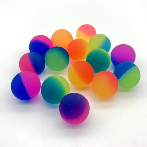 QXCFTW 15pcs Bouncy Balls - Dual Color, Large, Great for Party, Birthday Gifts Fun Games