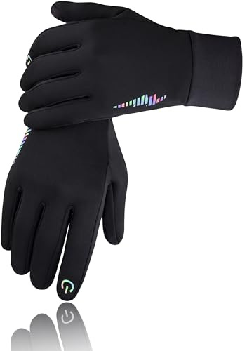 SIMARI Kids Winter Gloves with Touchscreen, Water-Resistant, Warm Thermal, Windproof for Boys Girls Toddler, Gloves for Cold Weather Cycling Running Snow Ski Football Soccer Hiking Camping (Black XS)