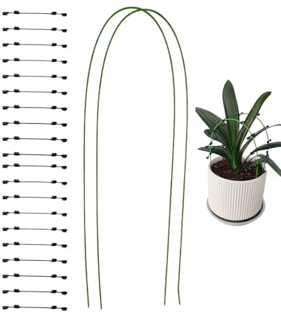 Varillas para plantas – Soportes para plantas de interior | Varillas de metal flexibles con pinzas para invernadero, jardín, césped, césped, interior, exterior, orquídeas, plantas vegetales