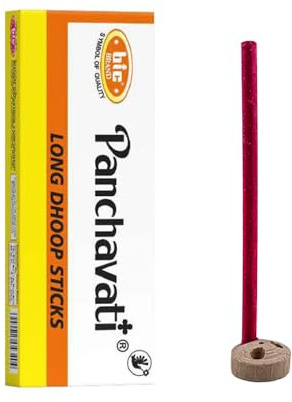 Aromasenses | Dhoops Panchavati XL rökelse | 22 dhoops-pinnar + hållare | energirengöring | Perfekt för meditation, yoga, avkoppling och välbefinnande